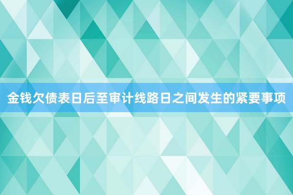金钱欠债表日后至审计线路日之间发生的紧要事项