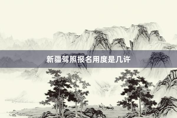 新疆驾照报名用度是几许