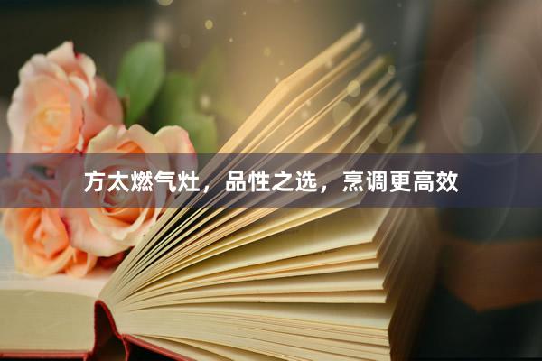 方太燃气灶，品性之选，烹调更高效